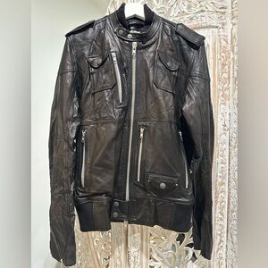 Diesel Vintage Black Leather Biker Jacket